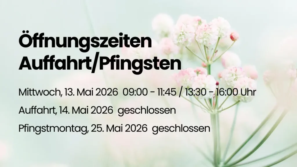 Möbel Ryter Öffnungszeiten Auffahrt/Pfingsten 2026